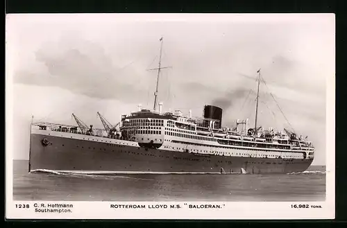 AK Passagierschiff M.S. Baloeran in Fahrt