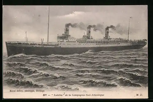 AK Passagierschiff Lutetia, Compagnie Sud-Atlantique