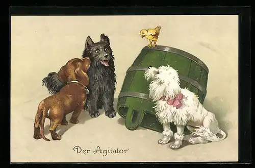 AK Berlin, Nilpferd und Wärter, Zoologischer Garten