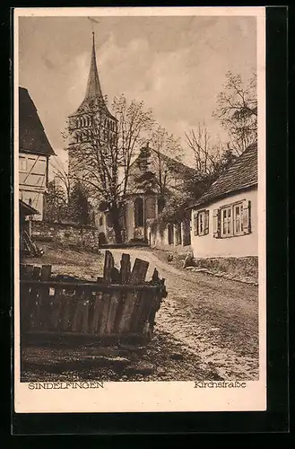 AK Sindelfingen, Kirchstrasse mit Blick zur Kirche