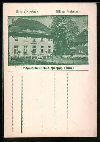 AK Pretzsch a. Elbe, Schwefelmoorbad, Kurhaus