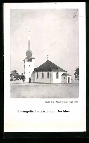 AK Buchloe, Blick zur evangelischen Kirche