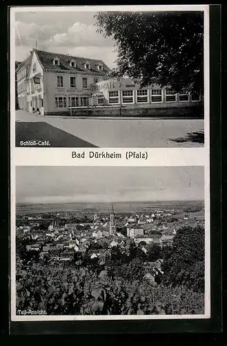 AK Bad Dürkheim i. Pfalz, Teilansicht, Schloss-Café