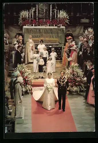 AK Hochzeit von König Carl XVI. Gustaf von Schweden und Silvia