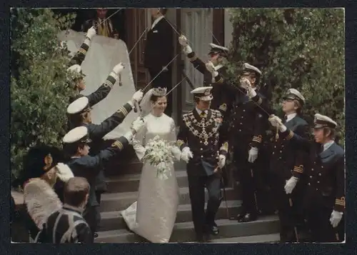 AK König Carl XVI Gustaf und Königin Silvia von Schweden bei ihrer Hochzeit