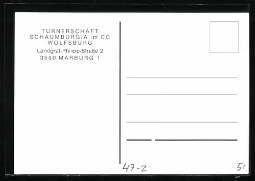 AK Marburg, Wappen der Turnerschaft Schaumburgia im CC