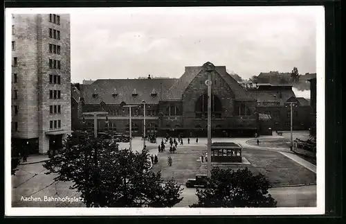 AK Aachen, Blick auf den Bahnhofsplatz