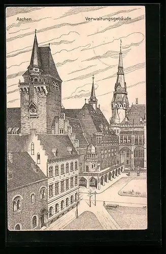 Künstler-AK Aachen, Verwaltungsgebäude