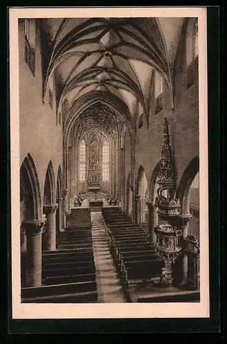 AK Heilbronn, Innenansicht der St. Kilianskirche, Blick zum Hochaltar