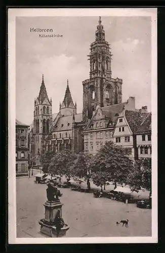 AK Heilbronn, Kilianskirche mit Brunnen