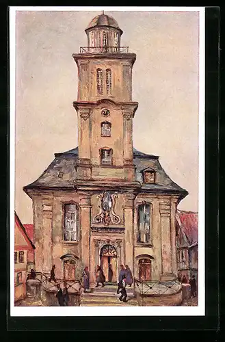 Künstler-AK Mons: Lauterbach i. Hessen, die Evangelische Kirche