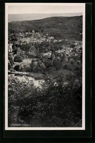 AK Mettlach / Saar, Gesamtansicht aus der Vogelschau