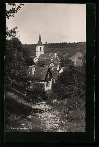 AK Sulz /Neckar, Ortspartie mit Kirche