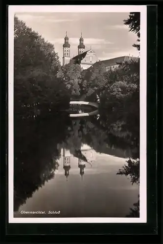 AK Obermarchtal, Wasserpartie mit Schloss