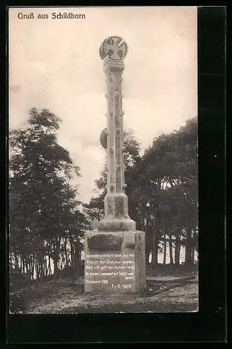 AK Berlin-Grunewald, Schildhorn, Denkmal