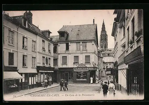 AK Caudebec-en-Caux, Un Coin de la Poissonnerie