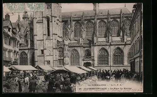 AK Caudebec-en-Caux, La Normandie, La Place du Marché