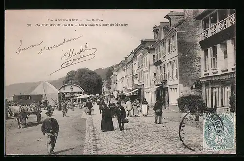 AK Caudebec-en-Caux, Le Quai, Strassenleben