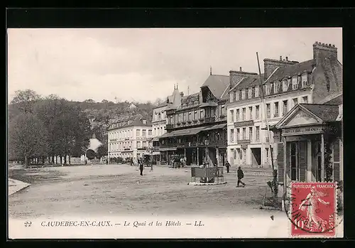 AK Caudebec-en-Caux, Le Quai et les Hôtels