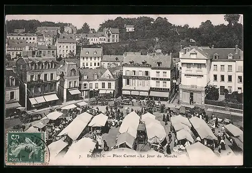 AK Bolbec, Place Carnot, Le Jour du Marché