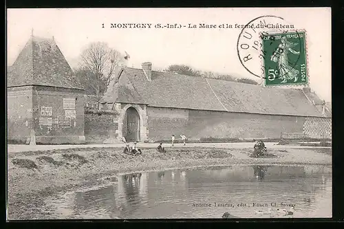 AK Montigny, La Mare et la ferme du Château