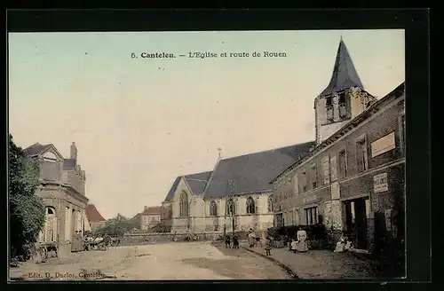 AK Canteleu, L`Eglise et Route de Rouen