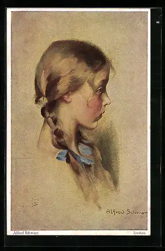 Künstler-AK Wohlgemuth & Lissner, Primus-Postkarte No. 5054, Evchen, nach Alfred Schwarz