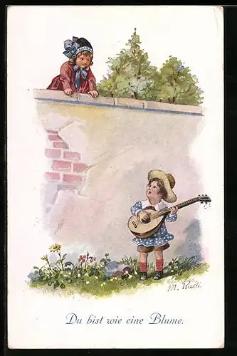 Künstler-AK sign. M. Rudi: Du bist wie eine Blume