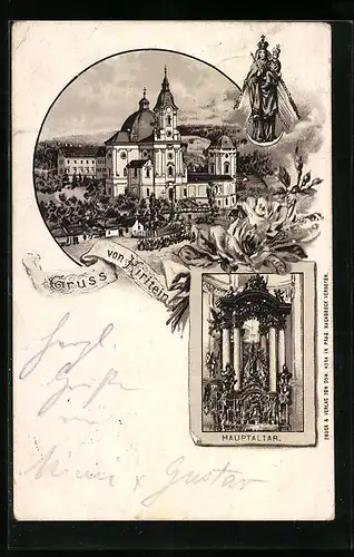 Lithographie Kiritein, Wallfahrtskirche, Hauptaltar
