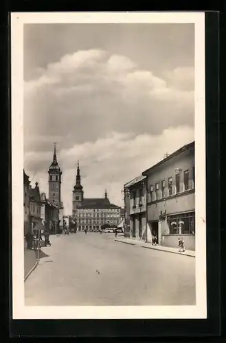 AK Wischau, Gasthaus Weinstube Vinarna, Strassenpartie