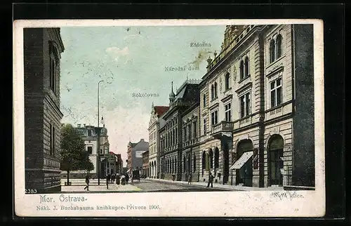 AK Mor. Ostrava, Sokolovna, Narodni dum, Zalozna, Nova ulice
