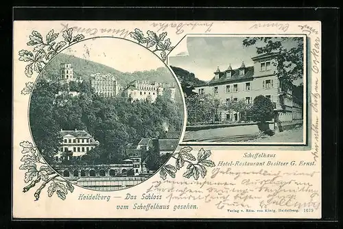 AK Heidelberg, Hotel-Restaurant Scheffelhaus, Bes.: G. Ernst, Schloss