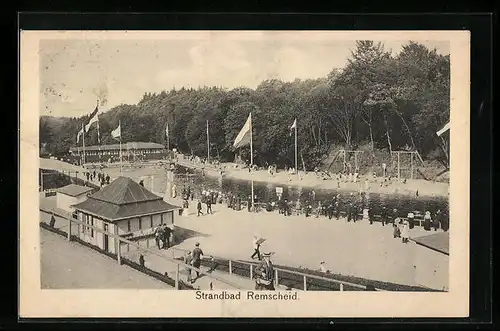 AK Remscheid, Strandbad aus der Vogelschau