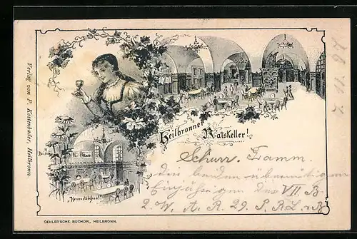 Lithographie Heilbronn, Ratskeller, Herrenstübchen