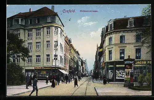 AK Crefeld, Blick in die Neusserstrasse