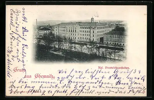AK Chemnitz, Blick auf die Kgl. Staatslehranstalten
