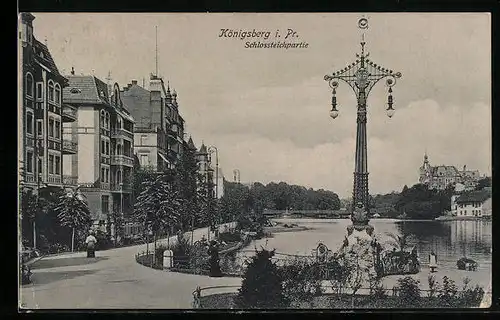 AK Königsberg, Schlossteichpartie mit Anlagen