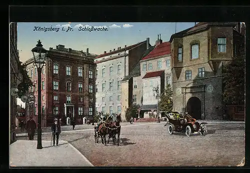 AK Königsberg, Strassenpartie an der Schlosswache