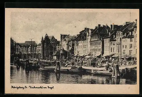 AK Königsberg, Fischmarkt am Pregel