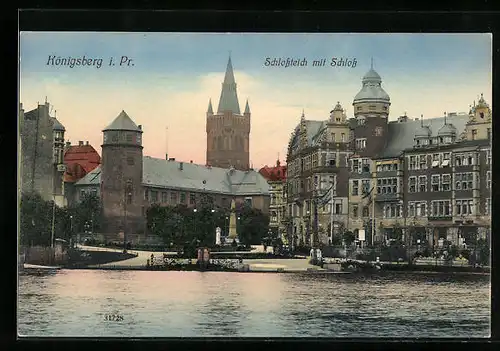AK Königsberg, Schlossteich mit Schloss