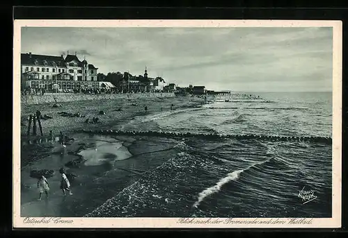 AK Cranz /Ostsee, Blick nach der Promenade und dem Westbad