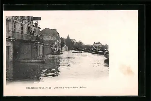 AK Saintes, Inondations, Quai des Freres