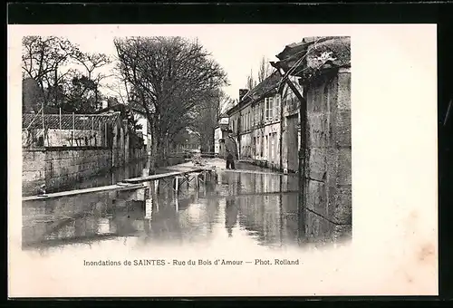 AK Saintes, Inondations, Rue du Bois d`Amour