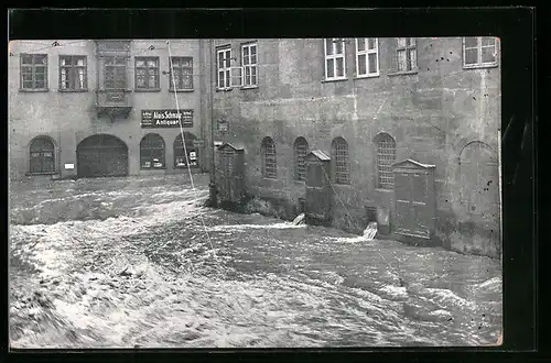 AK Nürnberg, Hochwasser-Katastrophe 1909, Ecker Winkler- u. Augustinerstrasse