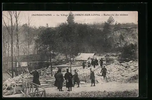 AK Lorroy-sur-Loing, inondations, recherche des victimes