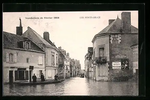 AK Les Ponts-de-Cé, inondations de fevrier 1904