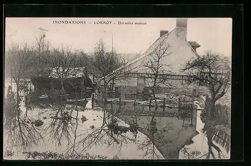 AK Lorroy, inondations, derniere maison