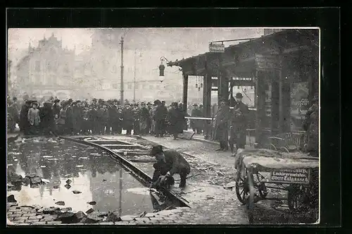 AK Nürnberg, Hochwasser-Katastrophe 1909, in der Tuchgasse