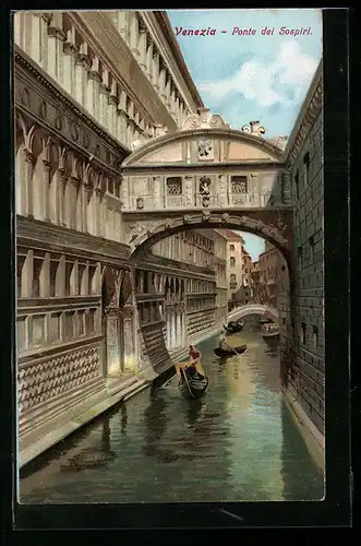 Künstler-AK Venezia, Ponte dei Sospiri