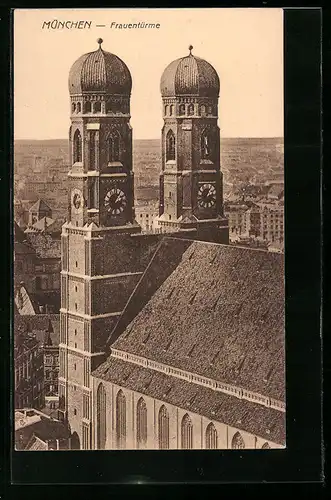 AK München, Blick auf die Frauentürme